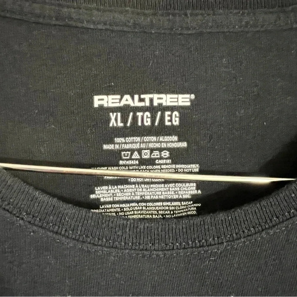 Realtree Womens Short Sleeve T Shirt XL Pink Logo Black 100% Cotton Crewneck Top - Picture 4 of 4